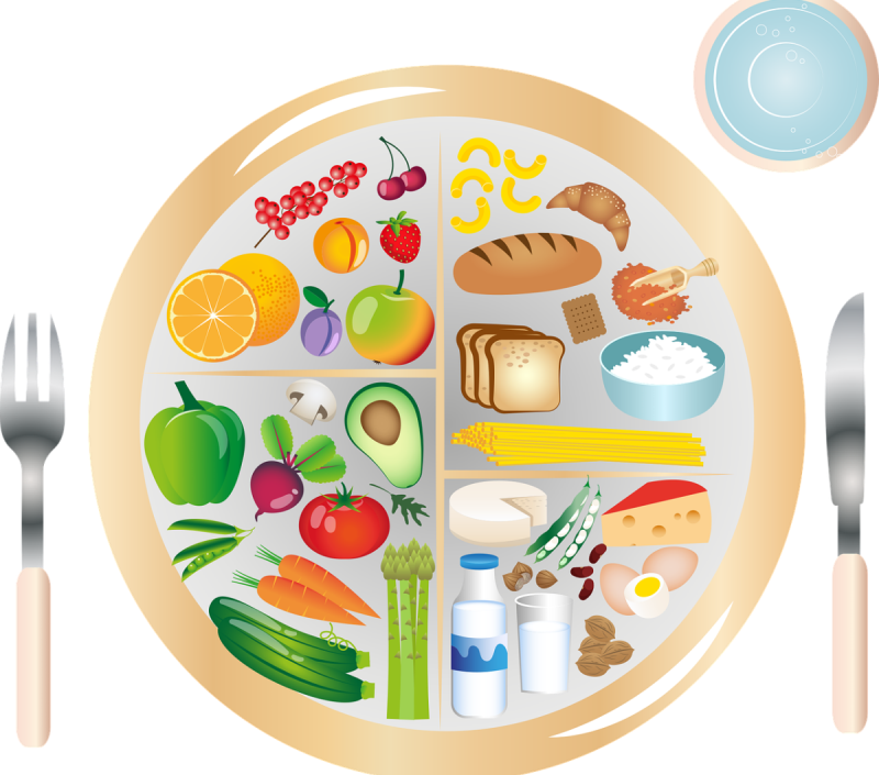 Соотношение продуктов в рационе питания.